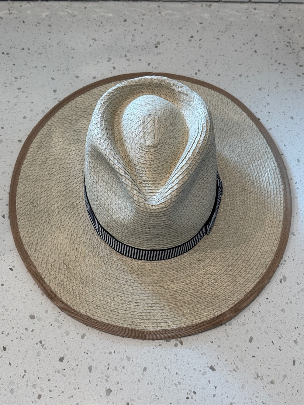 Brixton Natural Jo Rancher Straw Hat with Black white Band size M - Picture 5 of 7